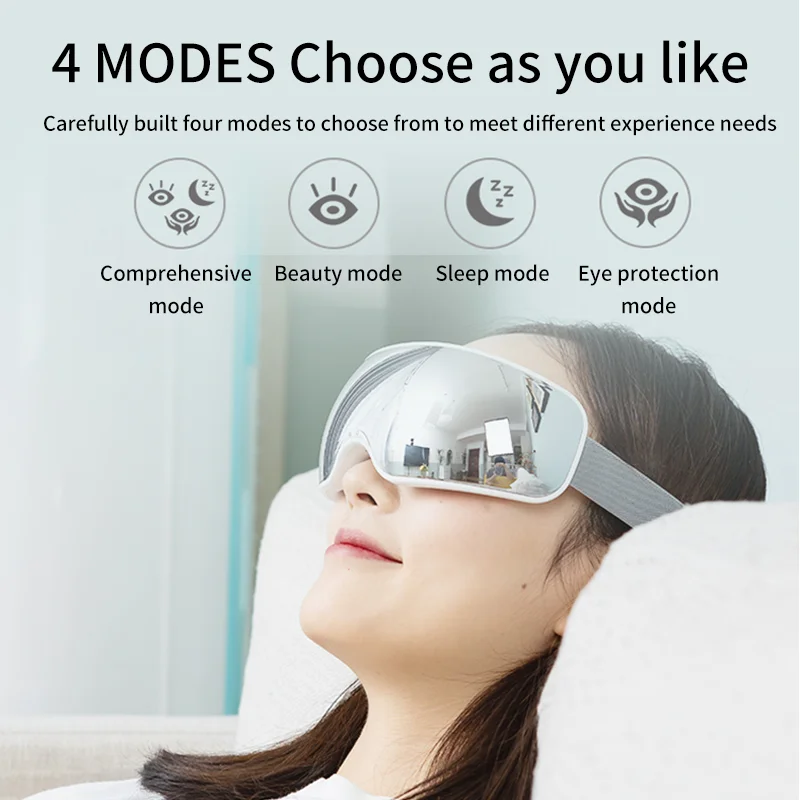 Jinkairui Eye Massager Machine Electric Visible Lens Hot Compress Mini EMS Massage Relieve Fatigue Device With Bluetooth Music