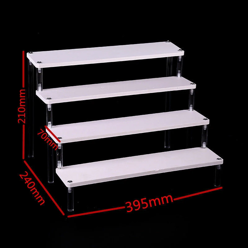 Ladder white Acrylic Display Riser Stand for Funko Pop Figures,Perfume,Cosmetics,Cupcake,Doll;Model Storage Rack Shelf Organizer