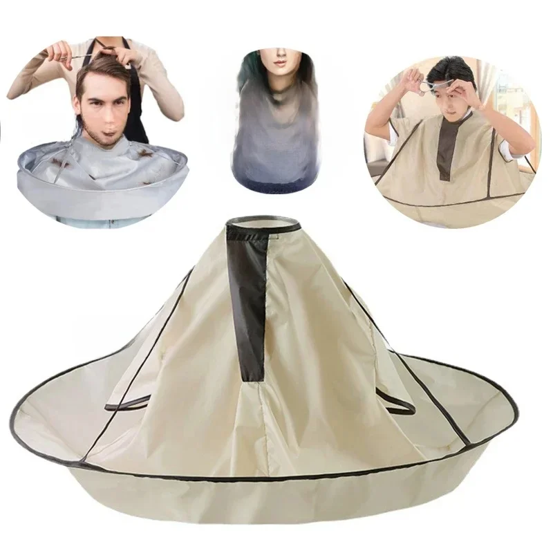 Cape de coupe de cheveux imperméable pour adulte, 1 pièce, parapluie pliable, Cape pour Salon de coiffure à domicile, tissu de couverture