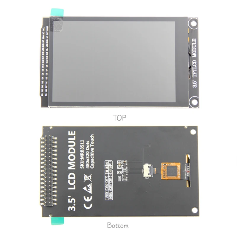 TFT LCD Color Display capacitivo Touch Screen Module, HD, 480x320, ILI9488, 8 bits, 16 bits, paralelo para STM32, C51 Keil, 3.5 ", Novo