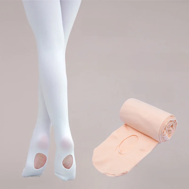 Collants de Ballet princesse pour bébés filles, collants de danse à haute élasticité avec trou, bas de printemps et d'automne pour femmes et enfants étudiants