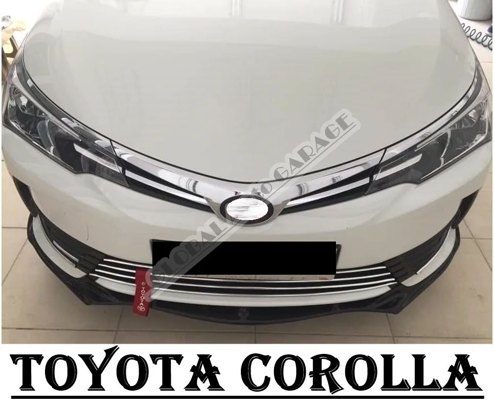 For TOYOTA COROLLA Front Bumper Attachment Lip 2007-2020 Piano Glossy Black Splitter Diffuser Universal Spoiler Bumper