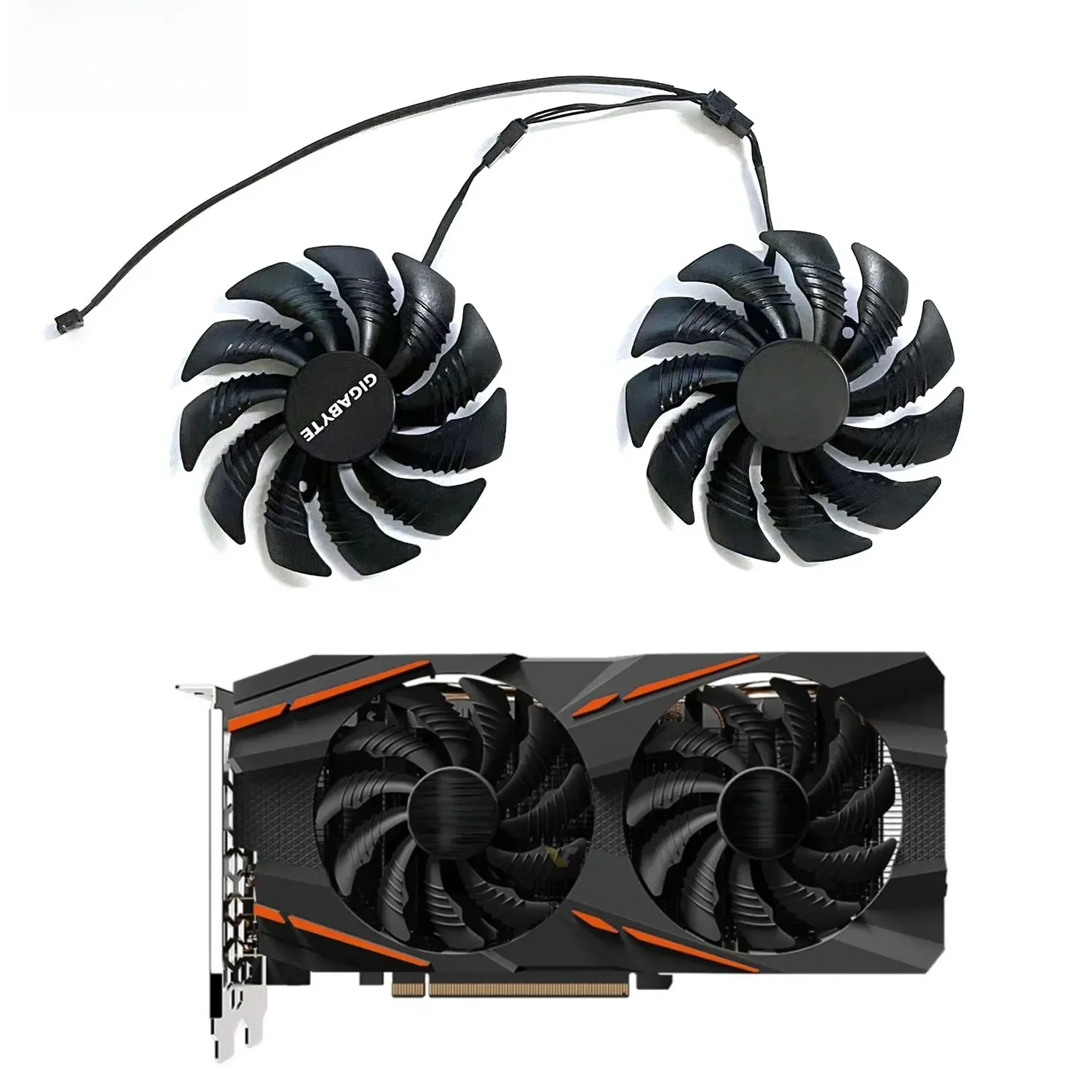 Dla Gigabyte GTX 1050 1060 1070 960 RX 470 480 570 580 Wentylator karty graficznej 88MM T 129215 Wymienny wentylator chłodzący kartę graficzną SU — zdjęcie 2