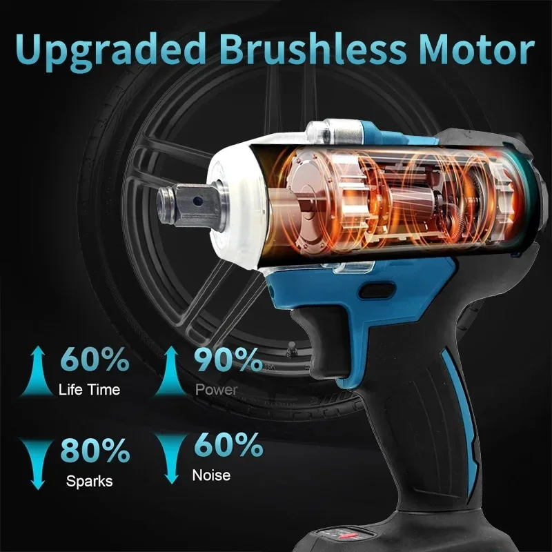 ماكيتا DTW 285 عزم دوران عالي لاسلكي قابل لإعادة الشحن مفتاح ربط بطارية ليثيوم 18 فولت أداة محمولة متعددة الوظائف #6