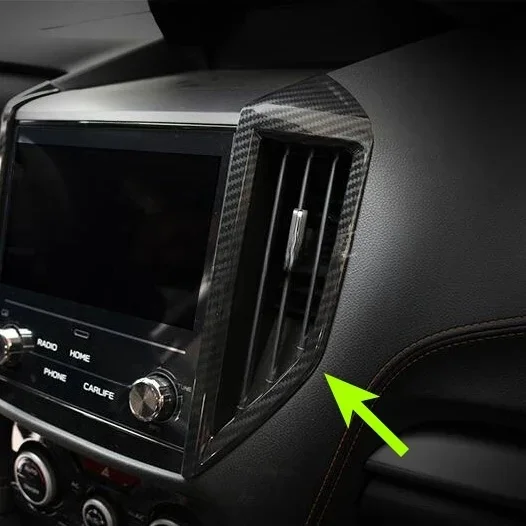 Carbon Fiber Car Interior Dashboard Middle Air Vent Outlet Cover Surrounds For 2017-2023 Subaru Impreza Crosstrek XV Forester SK