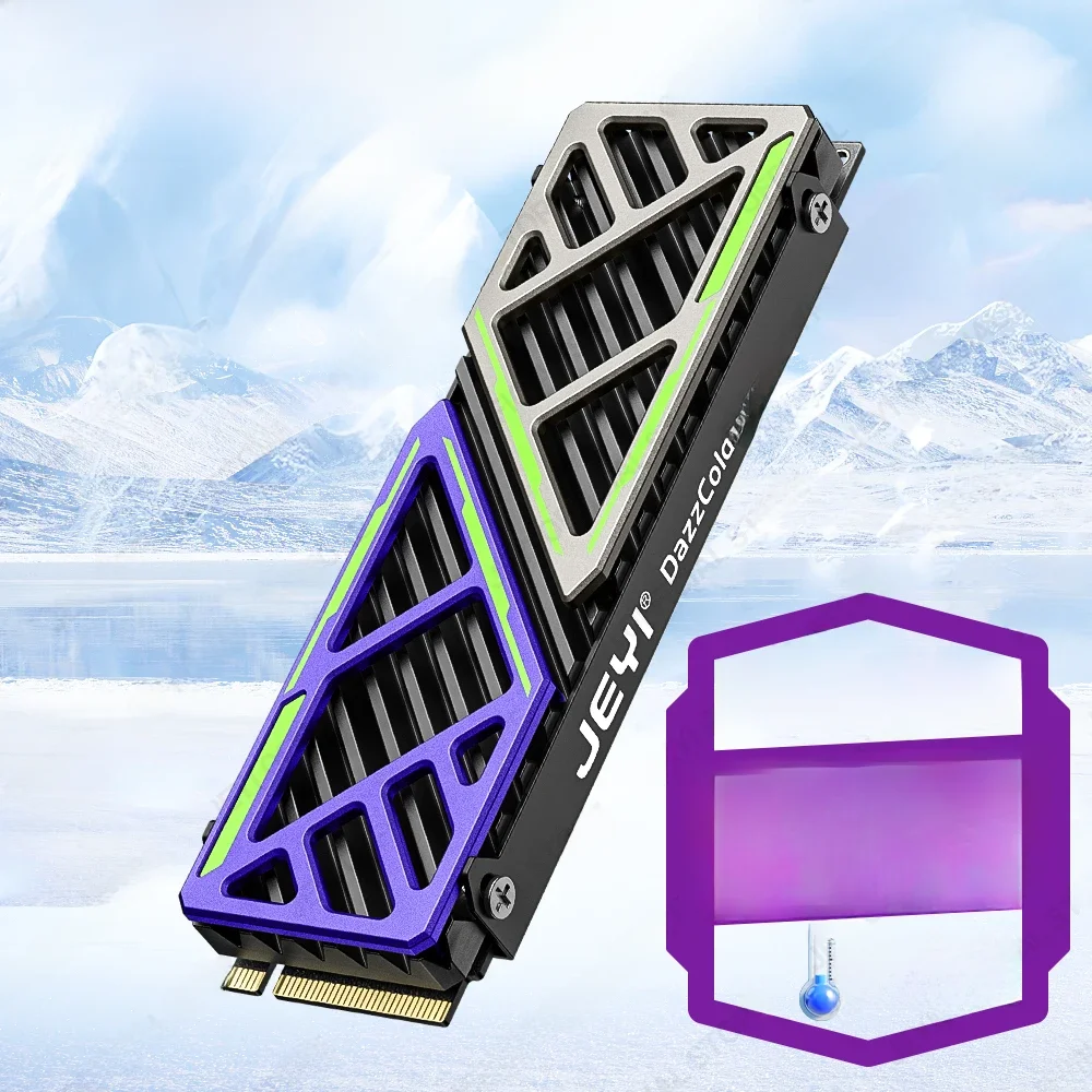 JEYI M.2 SSD-Kühlkörper 2280 NVME NGFF Radiator aus Magnesium-Aluminium-Legierung für PC/PS5 Effizienter Kühler mit Thermischem Silikonpad