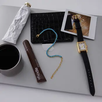 Youthway 藍色綠松石手鍊 不鏽鋼防水手鍊 適合日常通勤 女士夏季手鍊 8 最佳銷售 綠松石手鐲 - №4