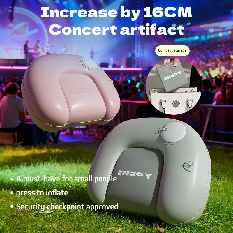 

1PC Inflatable Cushion Seat, Press to inflate，Perfect for Air Travel, Camping, Backpacking and Bleacher Seats