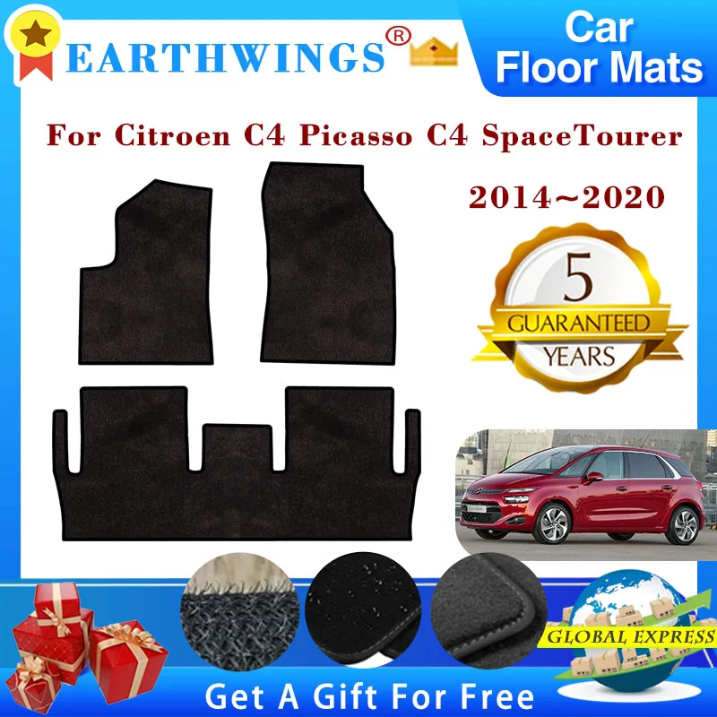 

Car Floor Mats Foot Pad For Citroen C4 Picasso C4 SpaceTourer 2014~2020 5 Seats Footpads Carpets Panel Rugs Pad Auto Accessories