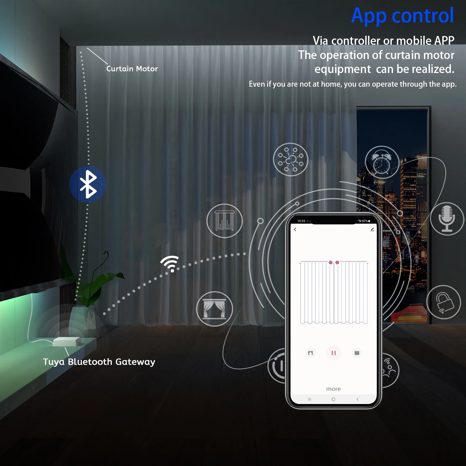 3rd Shorter Bluetooth Mesh Electric Smart Curtain Motor Intelligent Support Voice Control Alexa Google Assistant