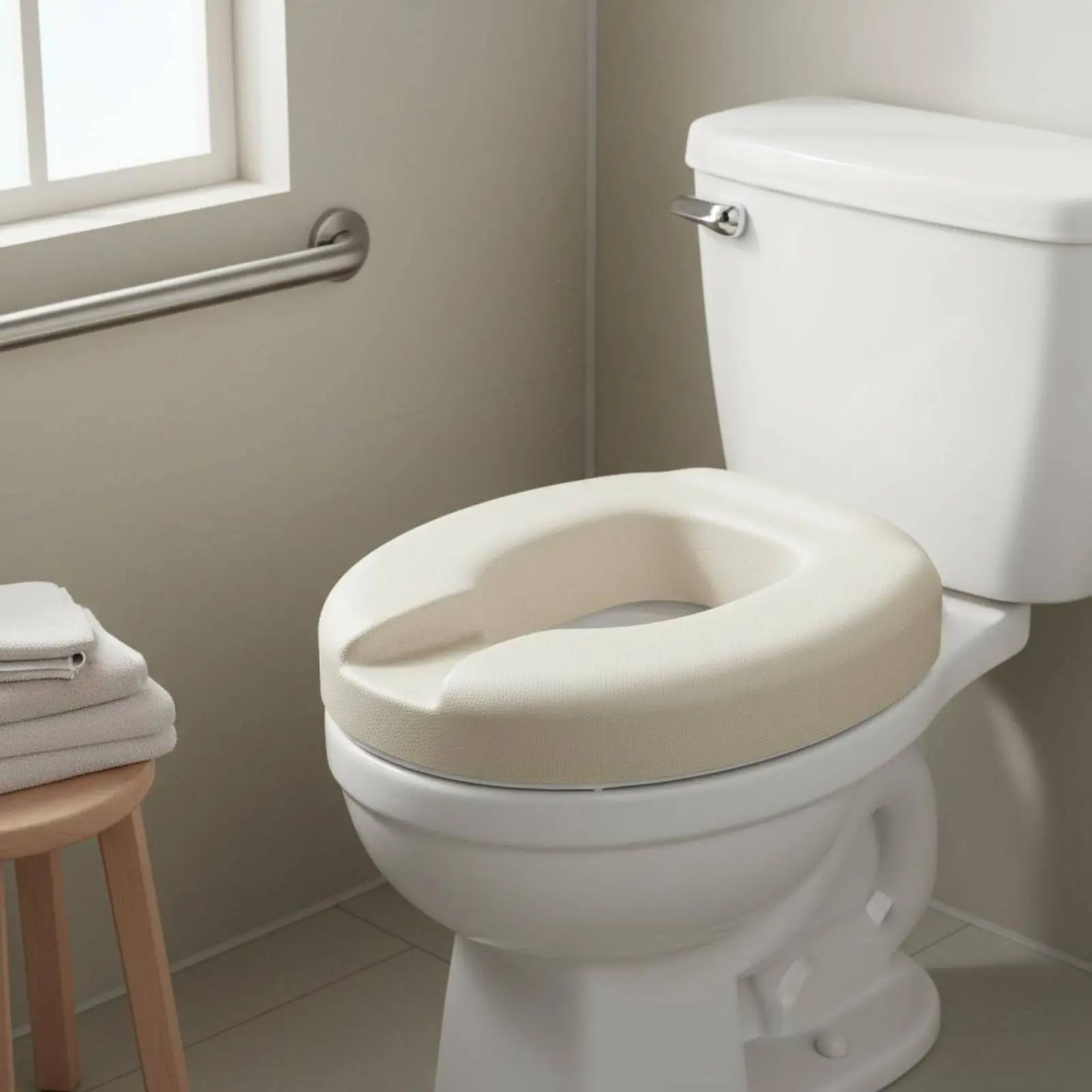 Raised Toilet Seat Cushion Expanded Polypropylene Material Toilet Seat Riser Cushion Waterproof Washroom Aid for Elderly Women