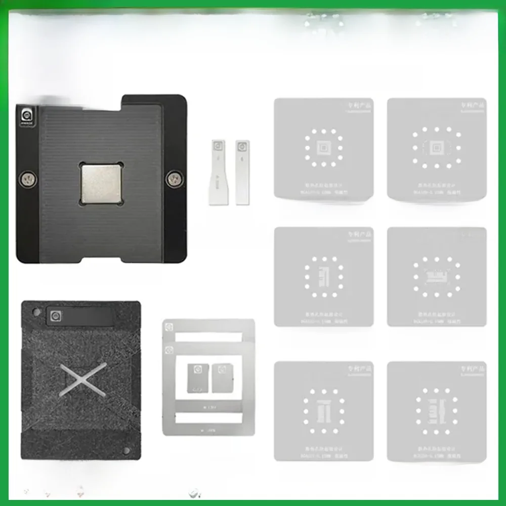 Amaoe EMMC EMCP UFS BGA Reballing Stencil dla BGA153 BGA162 BGA169 BGA186 BGA221 BGA254 0.15mm Reballing Jig Platform — zdjęcie 2
