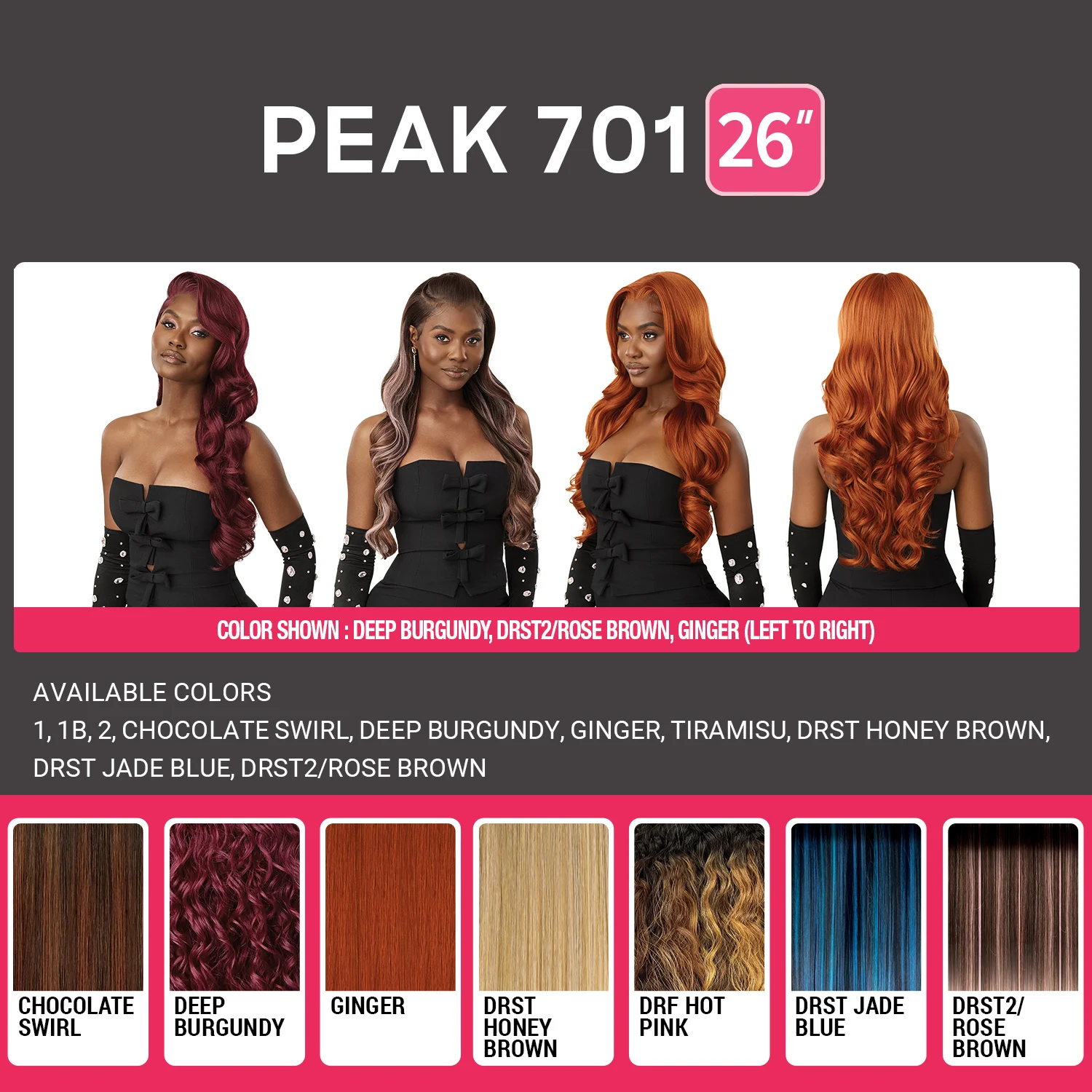 شعر مستعار اصطناعي بدانتيل أمامي عالي الدقة من Outre خط شعر مثالي بدون صمغ مربوط يدويًا بالكامل 13X6 ذروة أمامية حقيقية 701