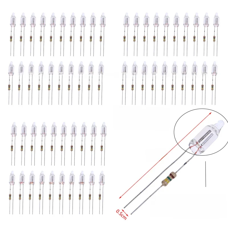 Lampes au néon avec indicateur, 20 pièces, connecté à 220V, 6x16mm