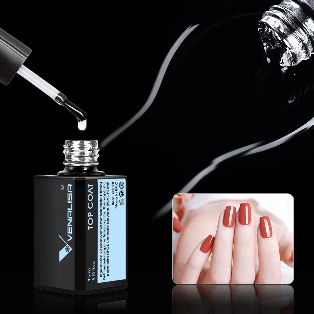 Venalisa HEMA FREE Smalto per unghie gel 15ml Unghie estive Lucido Long Wear Diamond Nowipe Top Coat Soak Off Vernice per unghie gel UV LED