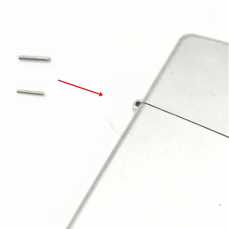 Goupilles de charnière universelles de remplacement en acier inoxydable, 8x1.2mm et 9x1.2mm, pour briquet à essence Zippo kérosène, accessoire de réparation, 10 pièces/lot