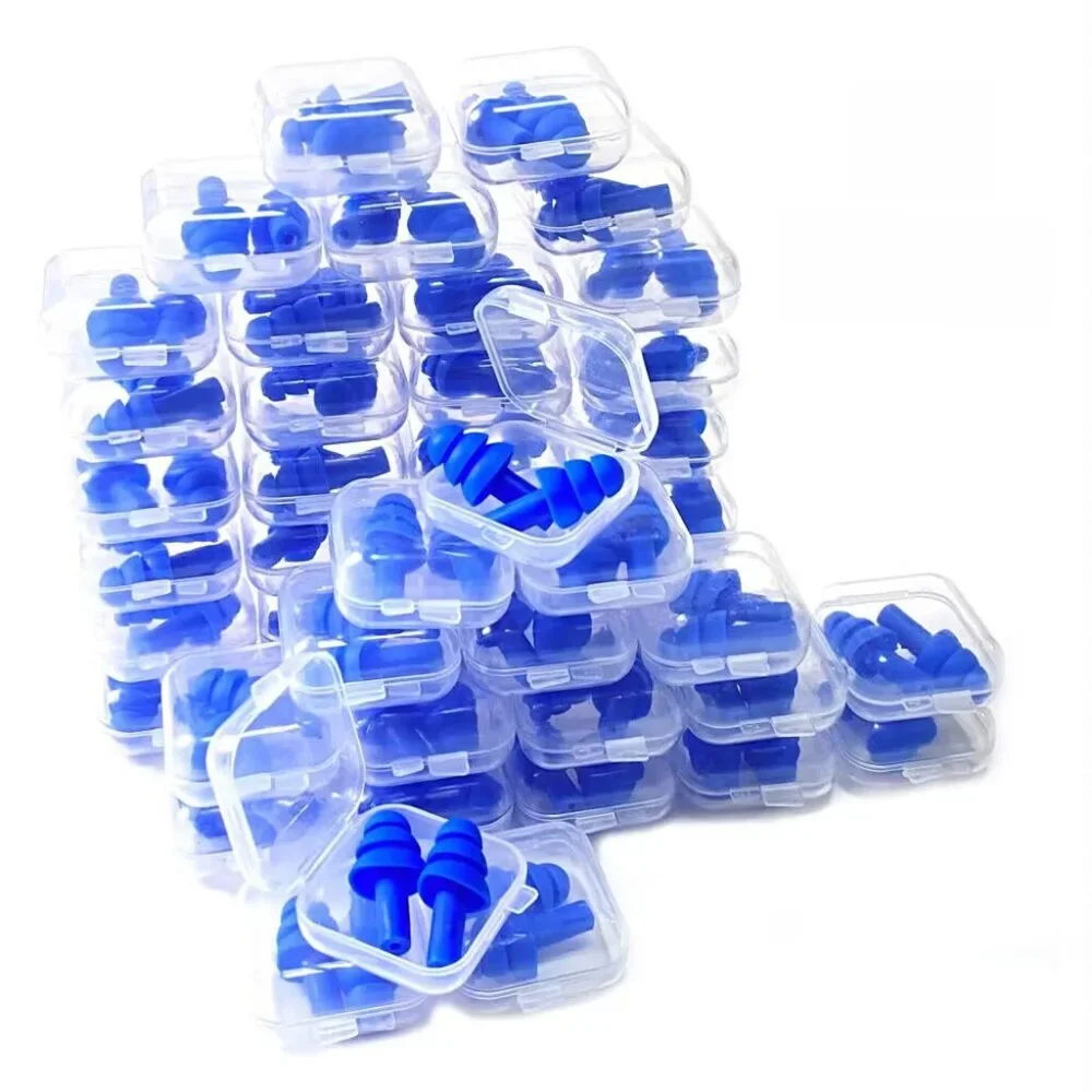 Soft Silicone Earplugs Waterproof Swimming Ear Plugs Reusable Noise Reduction Sleeping Ear Plugs Hearing Protector With Box