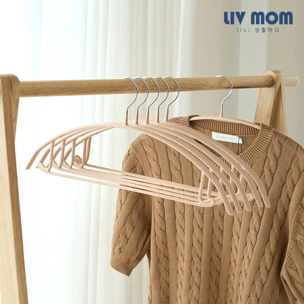 Livmom Livmom Shoulder-proof Non-slip Iron Coating Top and lower Kit Hanger 50P 5color/Korea Non-slip Hanger