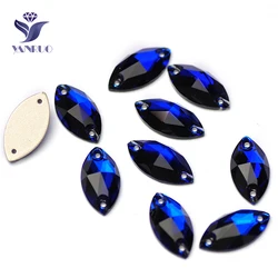 YANRUO 3223 All Sizes Cobalt Horse Eyes Glass Strass Flat Back Crystal Sewing Rhinestones For Clothing Decorations