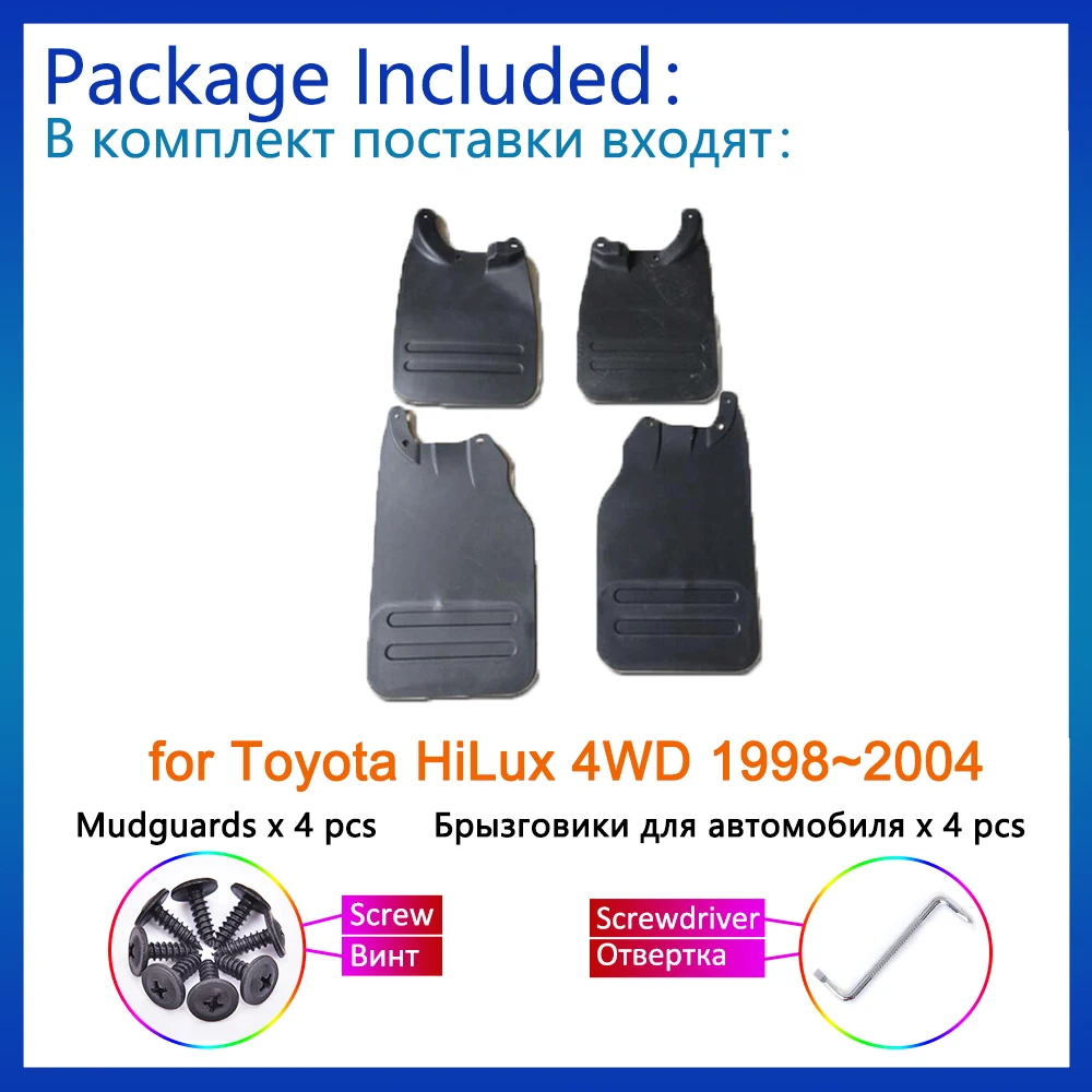 Mudguard for Toyota HiLux 4WD 1998~2005 Accessories 1999 2000 2001 2002 2003 2004 Mudflaps Fenders Plash Guards Front Rear Wheel