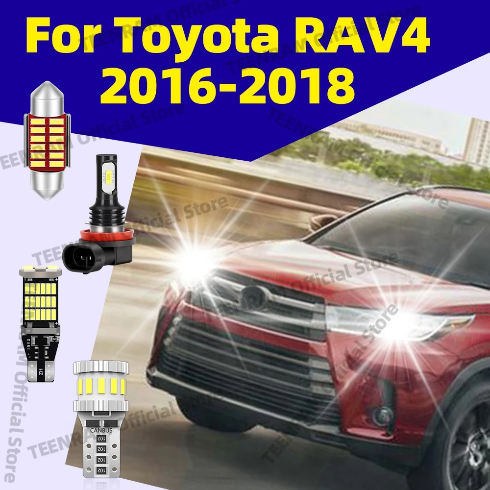 

For 2016 2017 2018 Toyota RAV4 - LED Light Bulbs 6000K Fog Lamps Backup Light License Plate Map Dome Trunk Vanity Mirror Lampada
