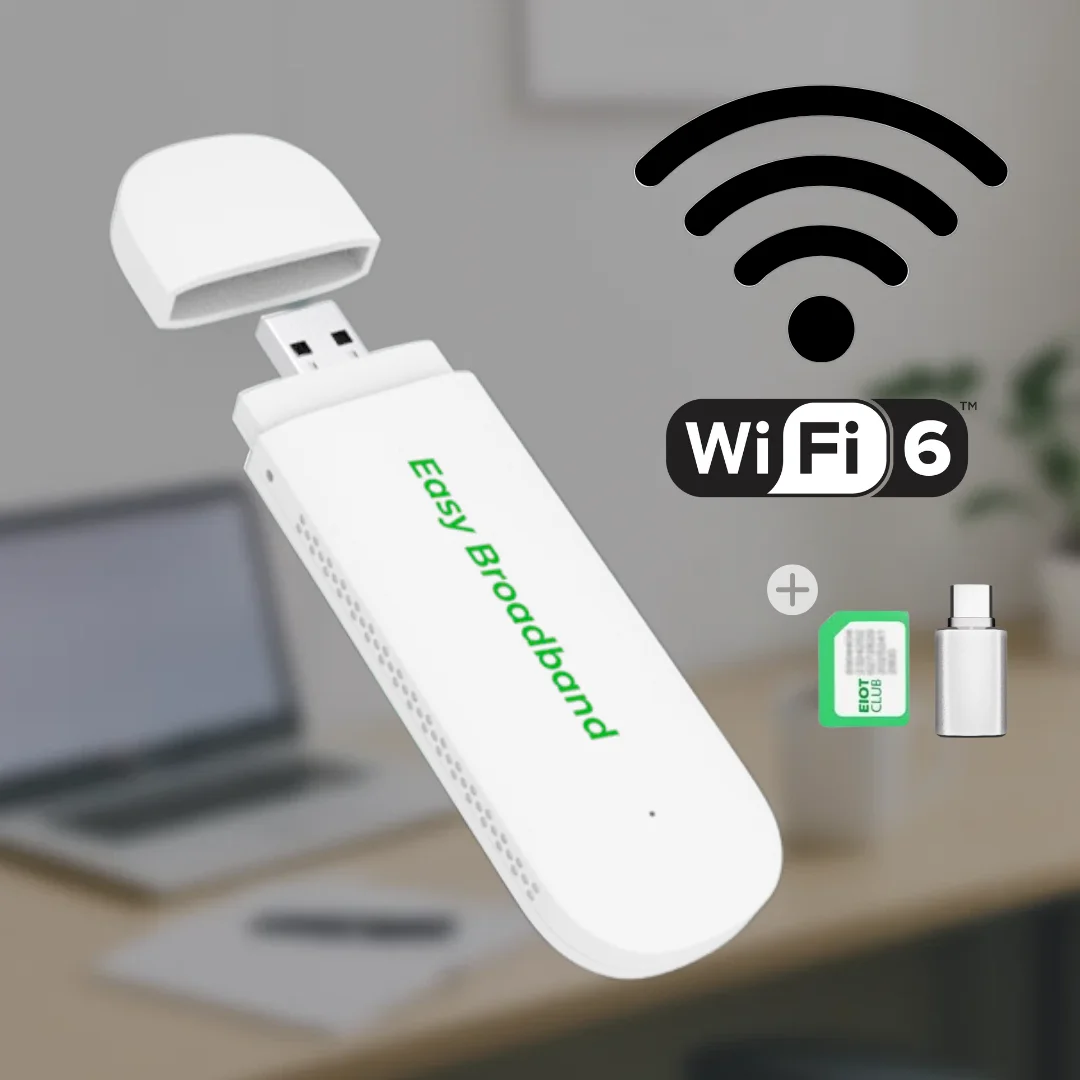 EIOTCLUB 4G LTE USB دونغل WiFi 6 موبايل هوت سبوت الإنترنت عصا محول الشبكة موزع إنترنت واي فاي النطاق العريض مع بطاقة SIM #1