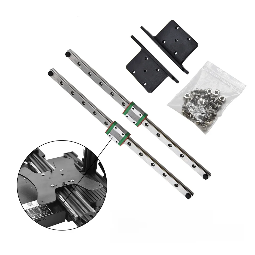 Zestaw do modernizacji prowadnic liniowych osi Y do drukarek 3D Creality Ender-3/Ender 3 V2 Ender3Pro, podwójne MGN12H 300MM z uchwytami montażowymi. — zdjęcie produktu 7