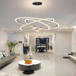 Modern LED Chandeliers Indoor Remote Dimming Lighting Lamp For Living Room Bedroom Lamps star Decor Lusters Lights Droppshiping