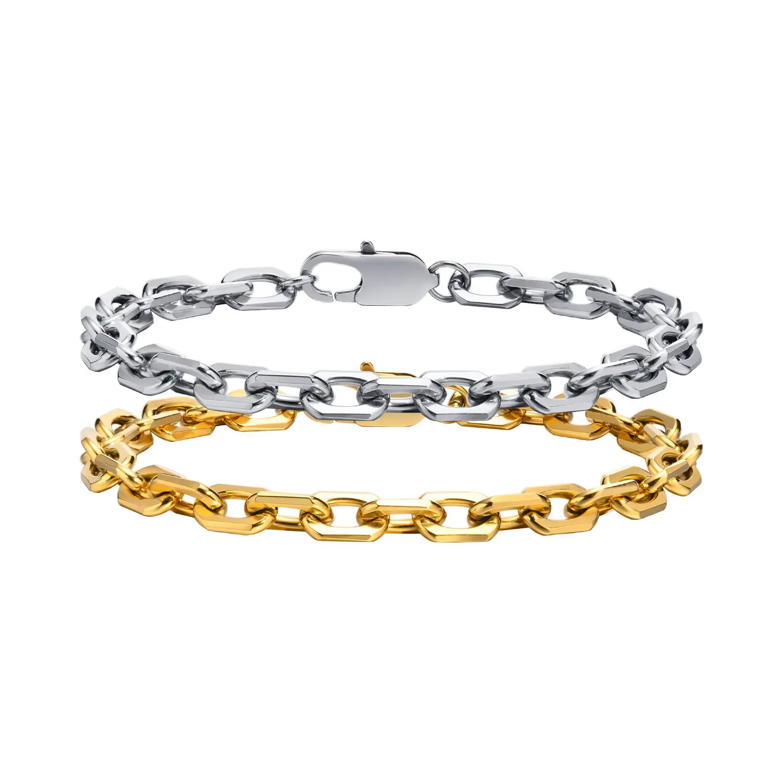 Edelstahl ketten armband für Frauen Männer geschichteten Schmuck