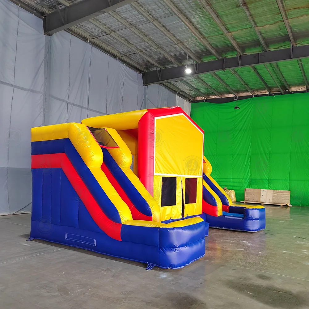 Commerical Large 21FT Multicolor Backyard Bounce House With Slide (Wet or Dry)  Durable  PVC Inflatable Playhouse For Kids Party