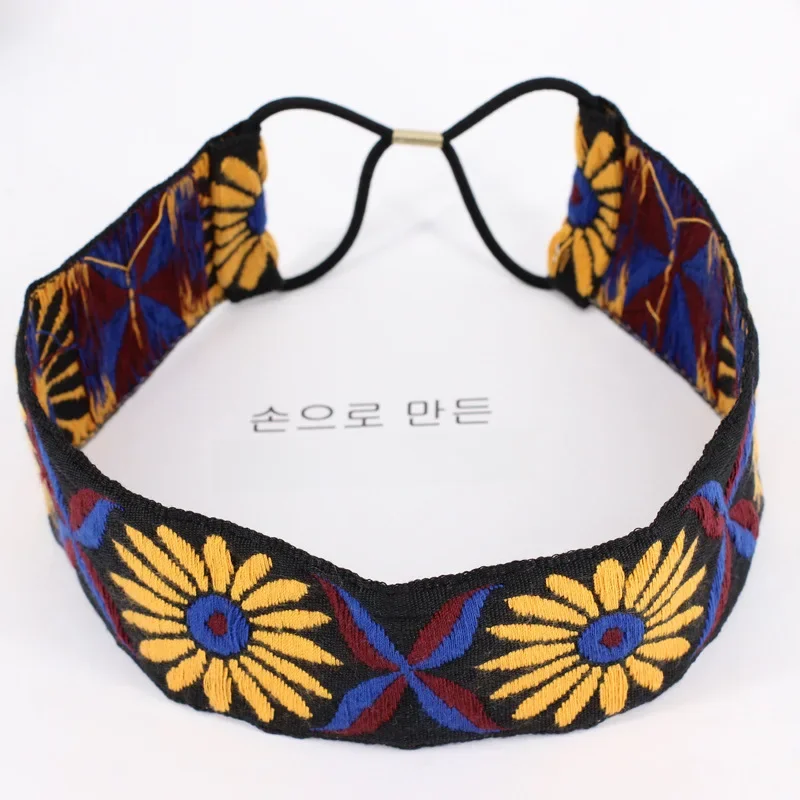 2023 printemps été impression noué tête enveloppement bandeaux bandeaux coloré motif Floral bohême Style femmes tête Scrunchy