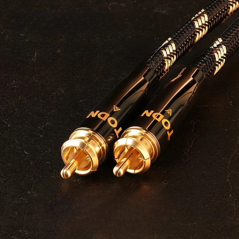 Kabel audio koaksjalny TODN, 75Ω, 7N OCC, wysokiej jakości, z wtykami RCA, kabel stereo, kabel do głośników, kabel do subwoofera, kabel do systemów Hi-Fi. — zdjęcie produktu 7