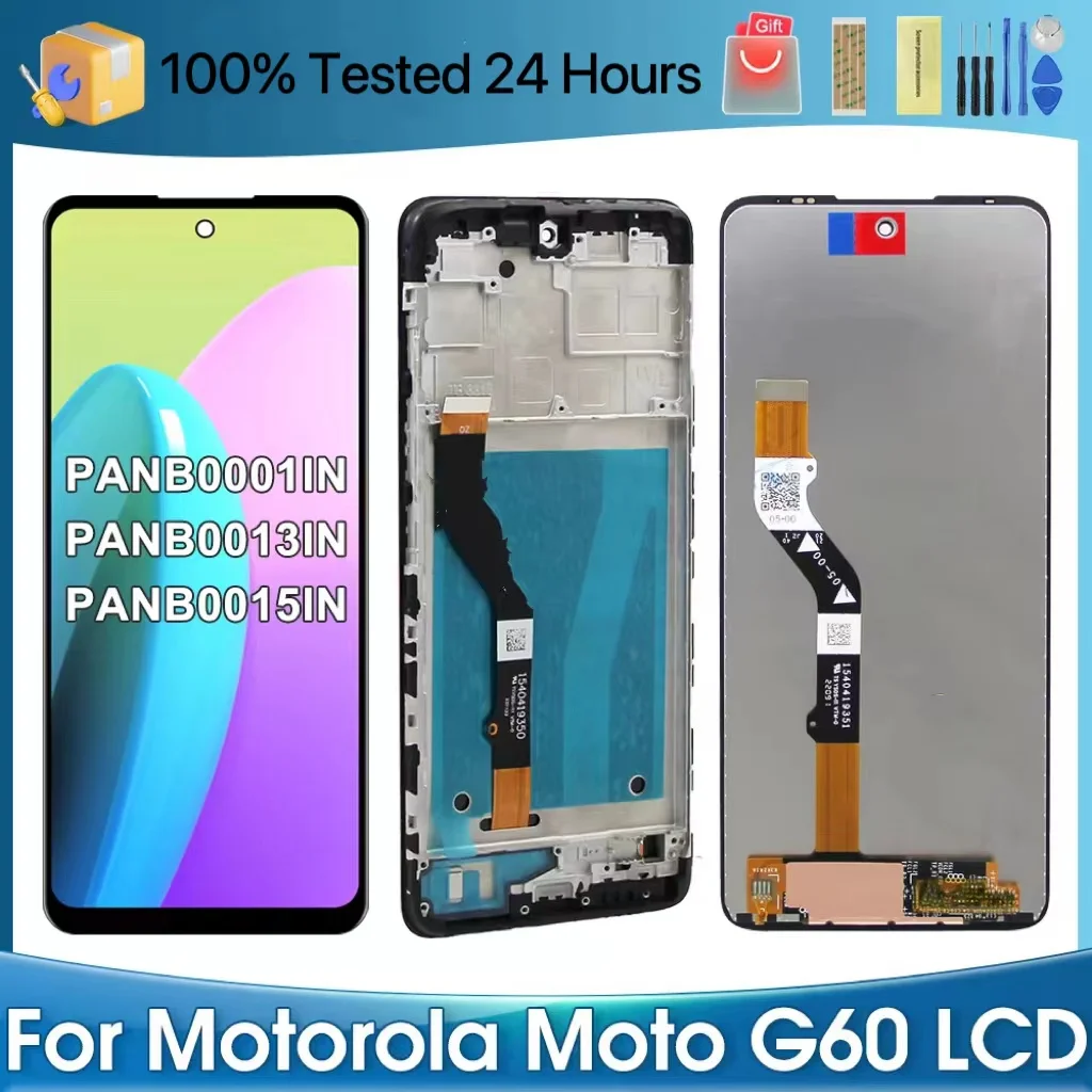 

6.8''NEW Screen For Motorola Moto G60 LCD Display Touch Screen Digitizer Assembly Replace For Moto G60 PANB0001IN LCD With Frame