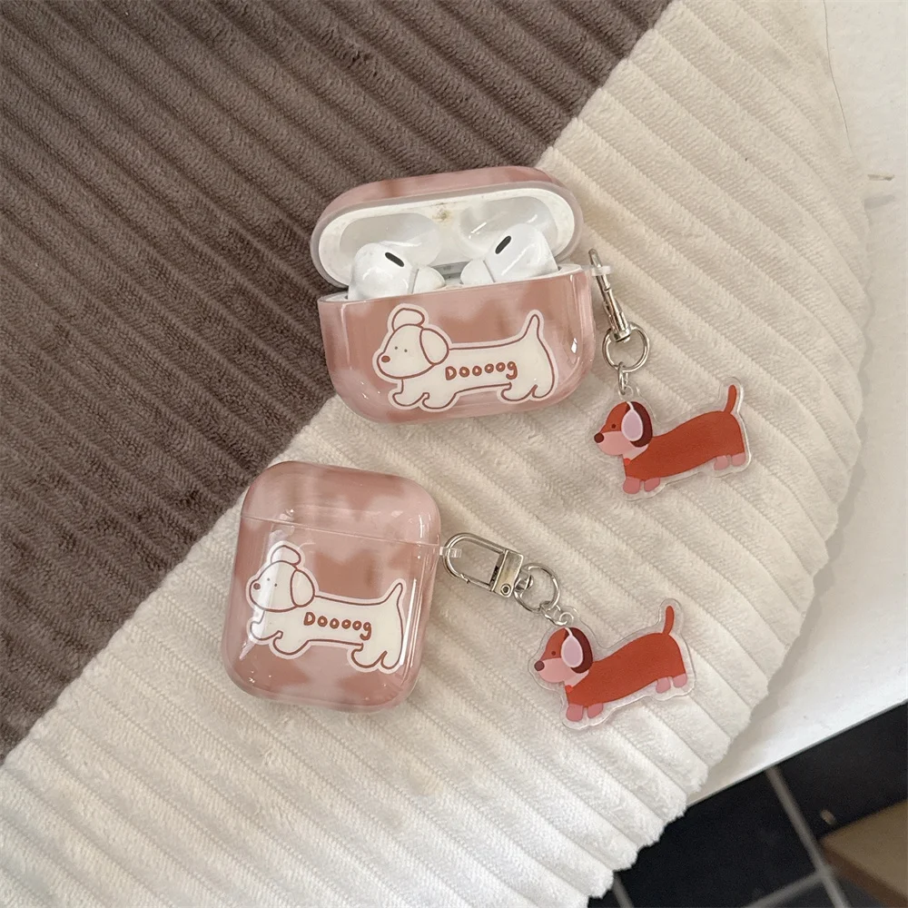 

New Creative Cute Dyeing Sausage Dog Earphone Case Suitable for Apple Airpods 4 3 2 Pro 2 3 Bluetooth TPU Earphone Case