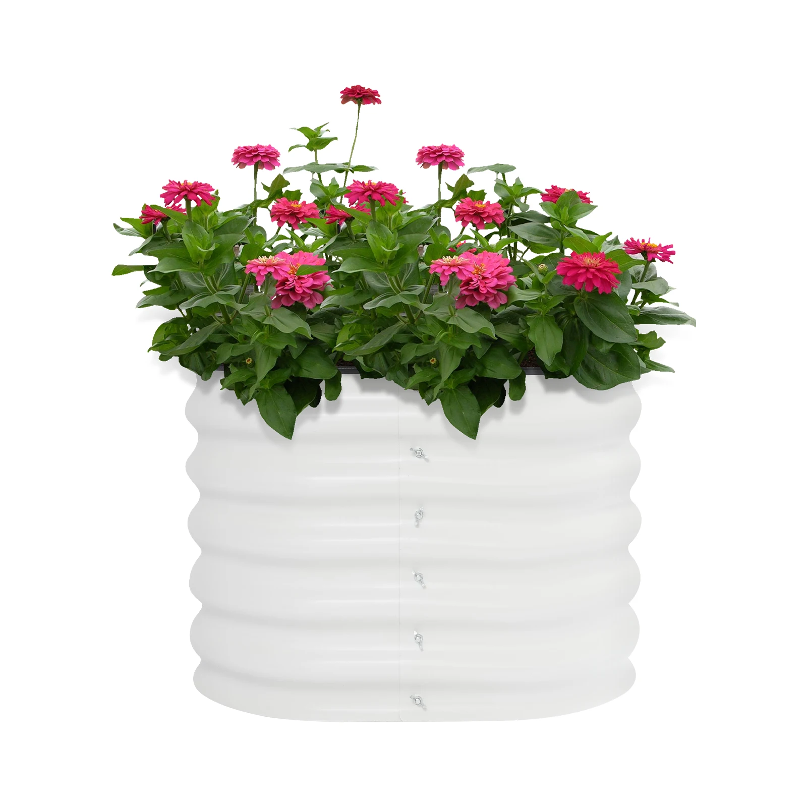 

Raised Bed Made of Stainless Steel, Safe Planter with Open for Home School Garden, Round Garden Beds, Stylish Metal Appearance