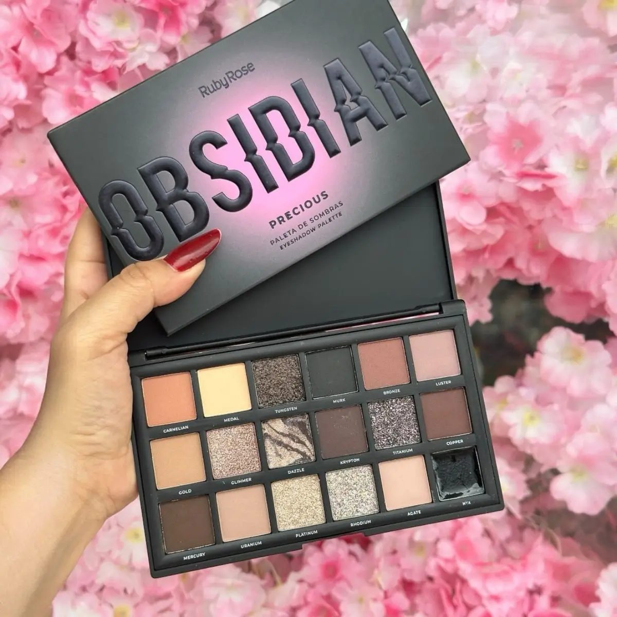 Precious Obsidian 18 Colors-Ruby Rose Shadow Palette