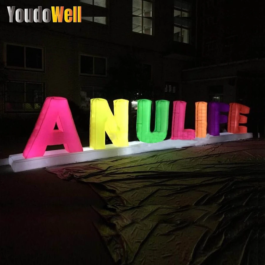 

Customizable Large Reusable Led Inflatable One-Piece Letter Model With Colorful Light Letters Suitable For Beach Party Parties