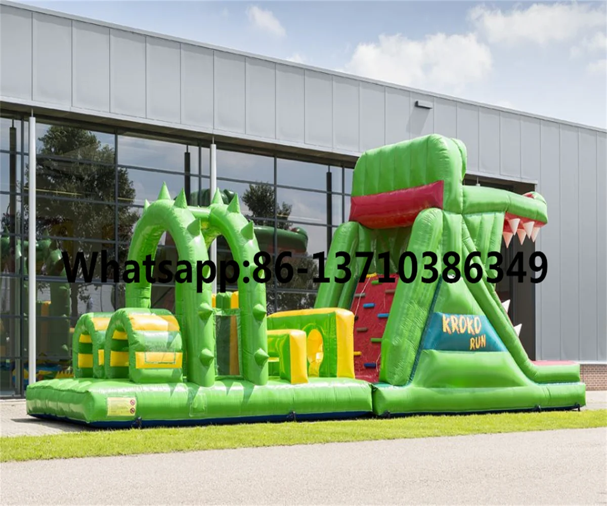 Factory hot-selling commercial adult children's jungle inflatable Obstacle course slide BD-039