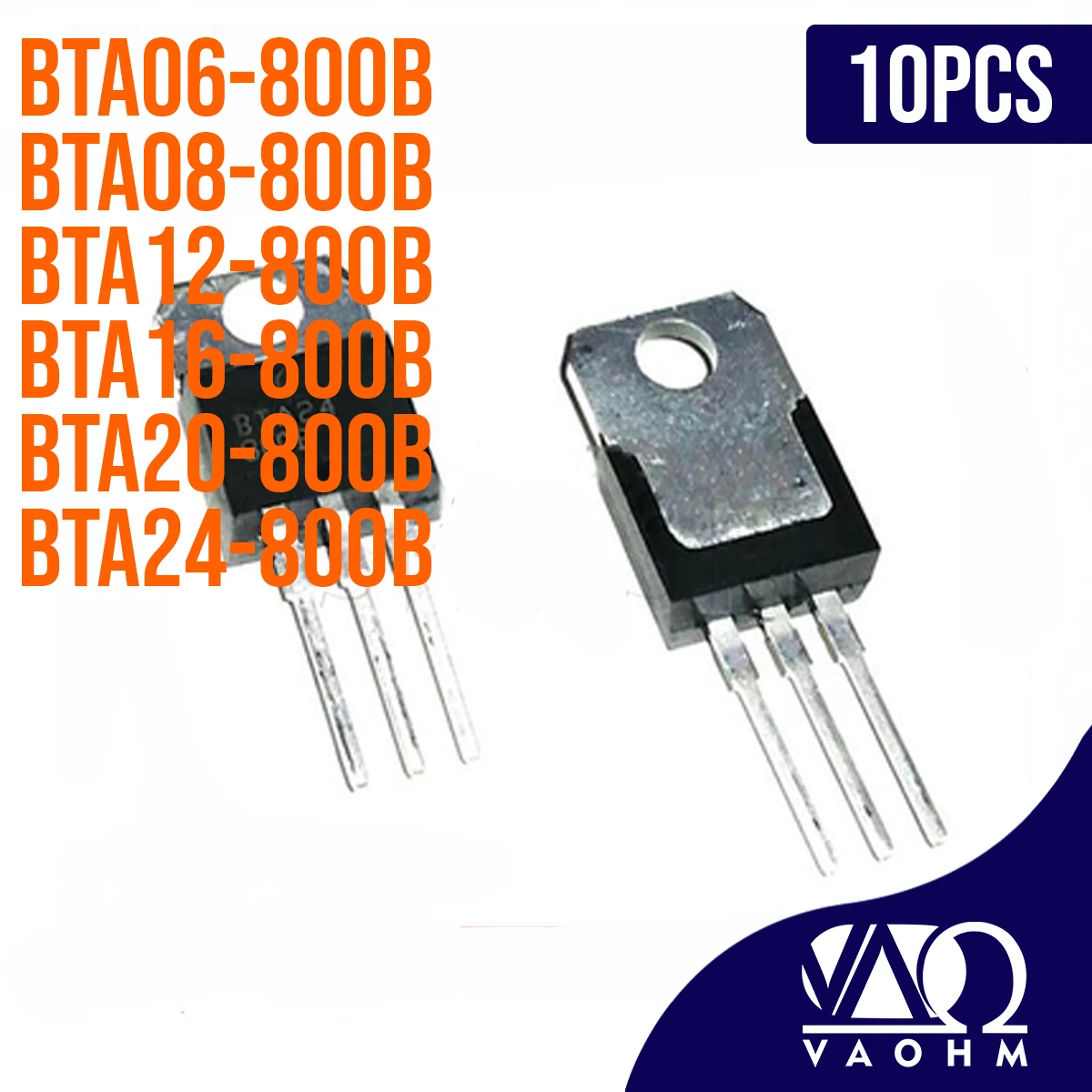 

10PCS Triac BTA06-800B BTA08-800B BTA12-800B BTA16-800B BTA20-800B BTA24-800B TO-220