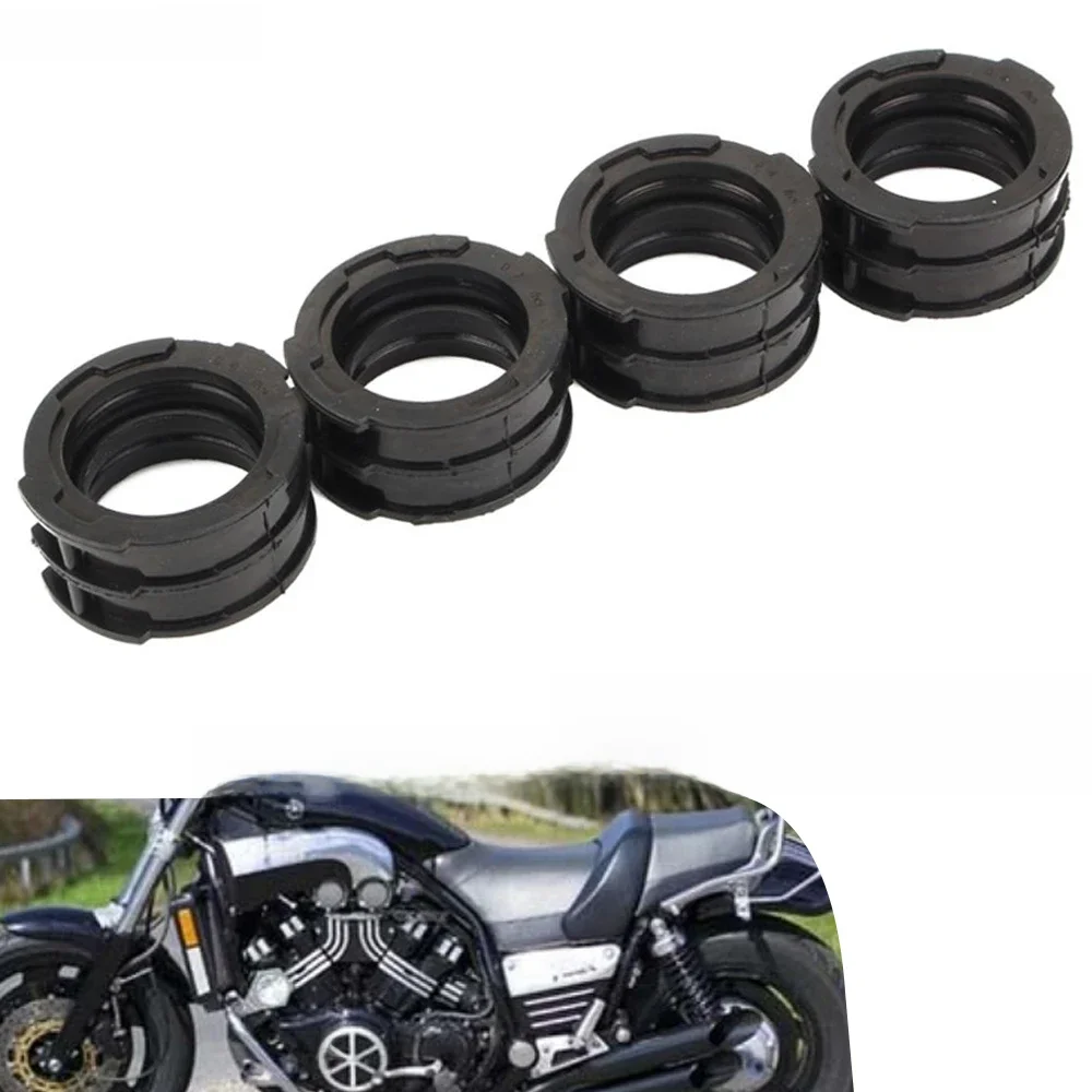 Pour Yamaha VMAX 1200 V-MAX 1200 VMX1200 1985-2007 Interface de carburateur de moto carburateur collecteur d'admission Joint bottes 4 pièces