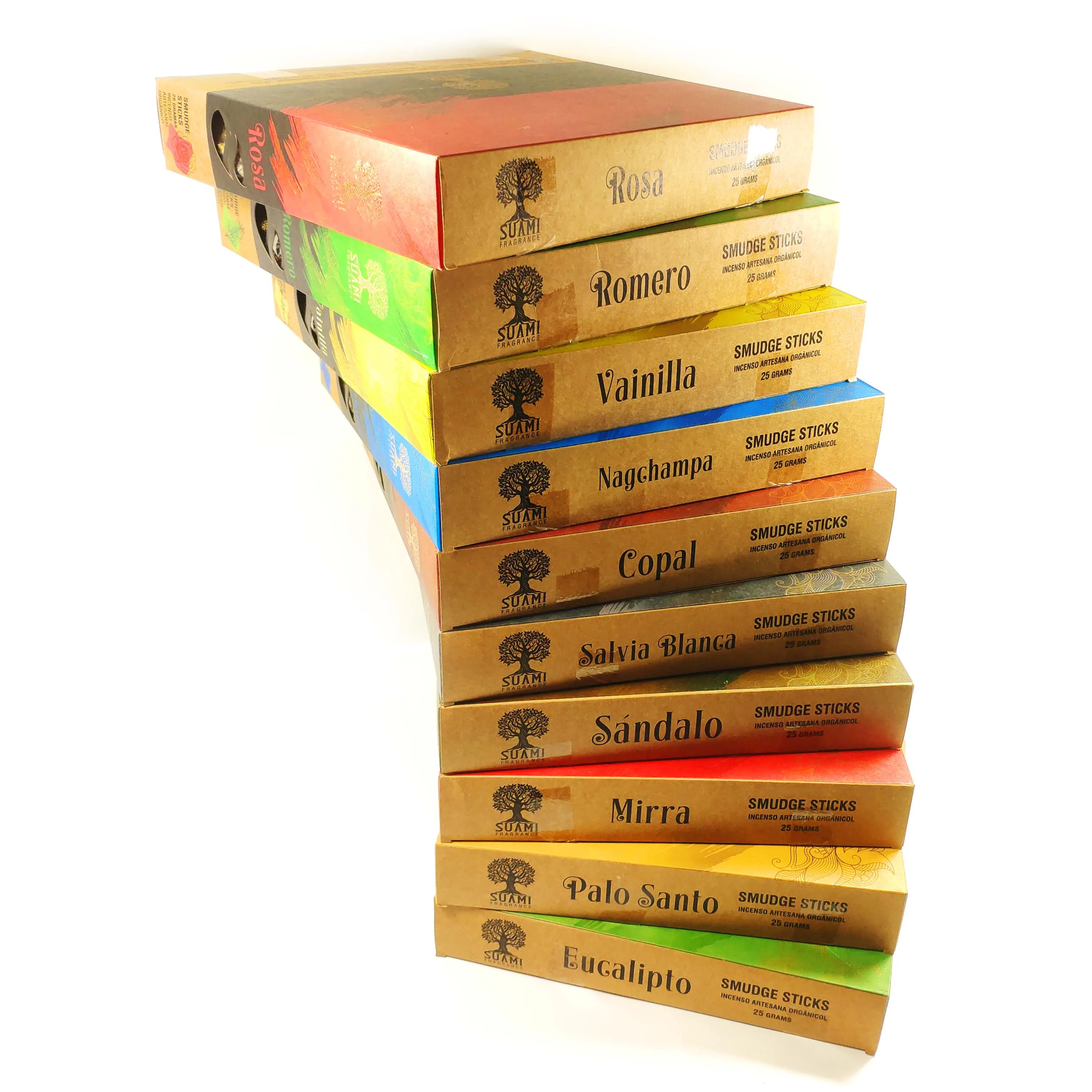 أعواد تلطخ البخور الأصلية من عطور أوم المصنوعة يدويًا عضويًا رودا كوبال 7 شاكرات لافندر روزماري مر خشب الصندل بالو سانتو بخور روحي مختصرات تنظيف كاملة تفتح مسارات 7X7 ضد