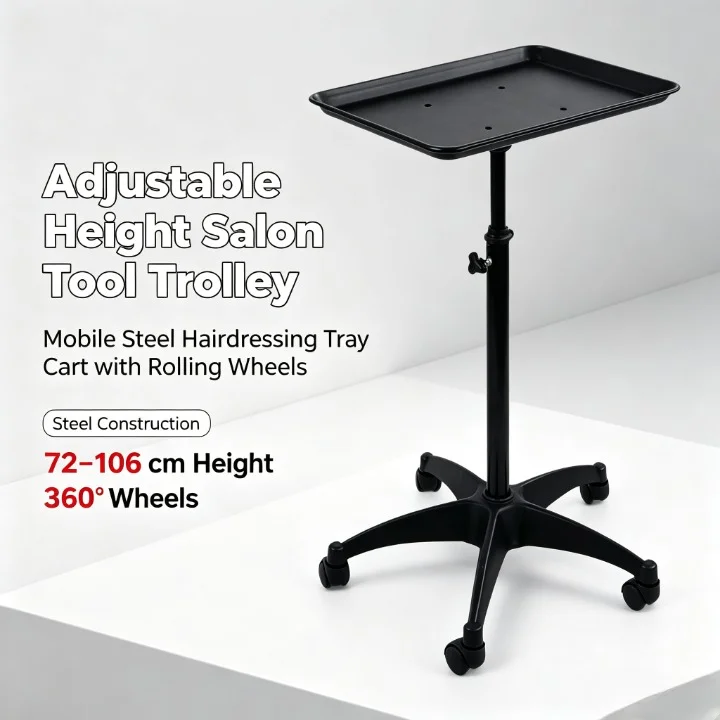 Mobile Hairstylist Cart Salon Tool Cart Height Adjustable Practical Hairdressing Tools Hairdressing Trolley Beauty Salon Cart