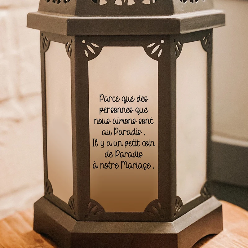 French Lantern Stickers Deceased Wedding Vinyl Decals Decoration Thought Marriage Death Vinyl Sticker Memorial Lantern Decal