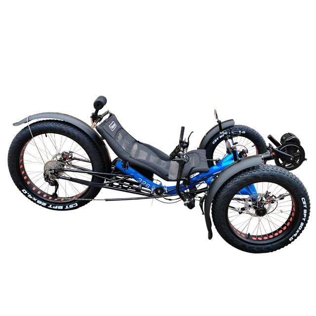 Outdoor Fun Drifting Off-road 500watt Motor 4.0inch Fat Tire Electric Recumbent Trike