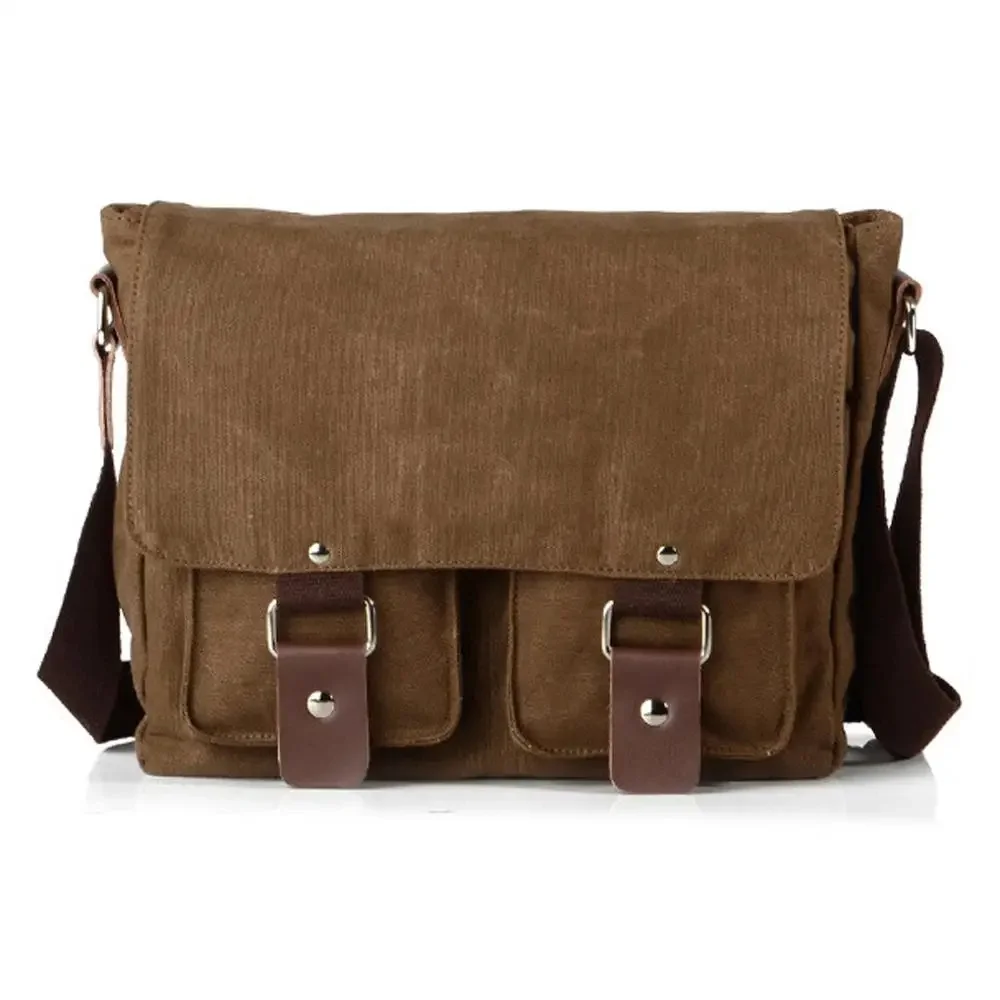 Moda w stylu Vintage gruba bawełniana płócienna torba na ramię męska torba typu crossbody płócienna damska torba mała codzienna torba na ramię rozrywka — zdjęcie 2