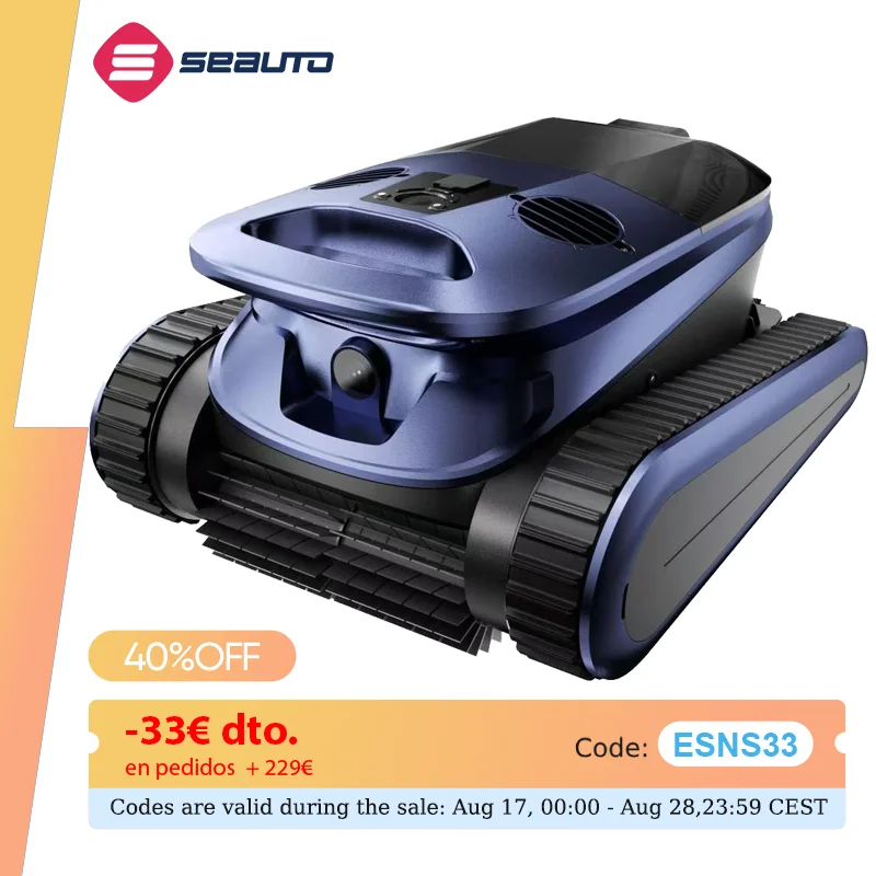 (Nuevo 2026) Seauto SAT 40 Robot Limpiador de Piscinas, Limpieza de Líneas de Agua, Navegación por Sonar con IA, 240… — oferta en AliExpress