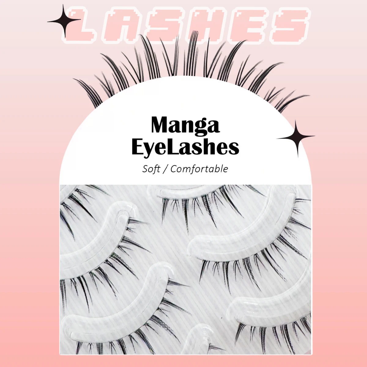 5 أزواج من الرموش الصناعية Kawaii ذات مظهر خرافي طبيعي ناعم وخفيف الوزن وشريط شفاف قابل لإعادة الاستخدام على طراز الرسوم المتحركة لرموش عيد الهالوين