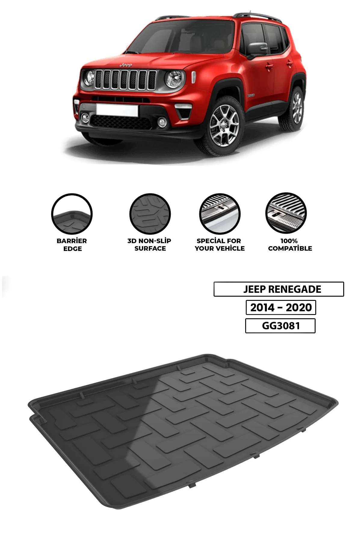 

For JEEP-RENEGADE 2014-2020 luggage compartment Diffuser Extension Rear Bumper Attachment Luggage compartment