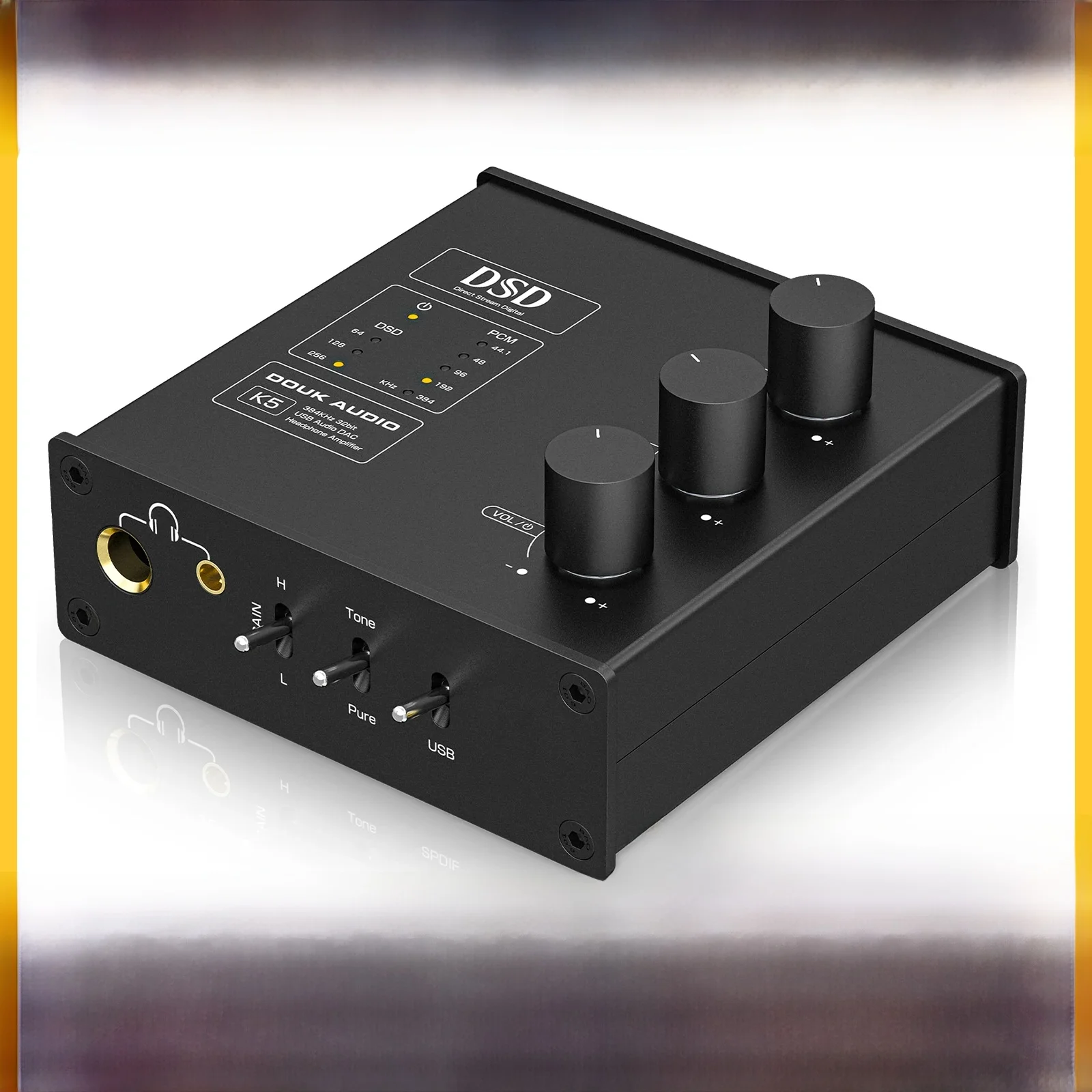 Douk Audio K5 ESS9038Q2M Konwerter Audio USB DAC DSD256 Wzmacniacz Słuchawkowy Dekoder SPDIF Gniazda Słuchawkowe 6.35 i 3.5mm — zdjęcie produktu 7