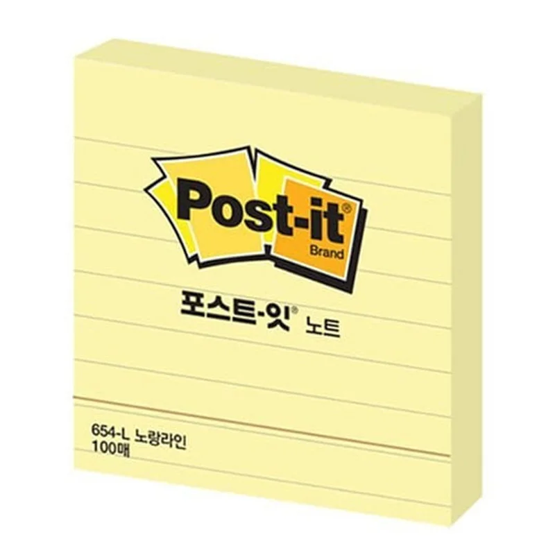 3M Post It Strong Adhesive Note 76x76mm 654-L lined note paper